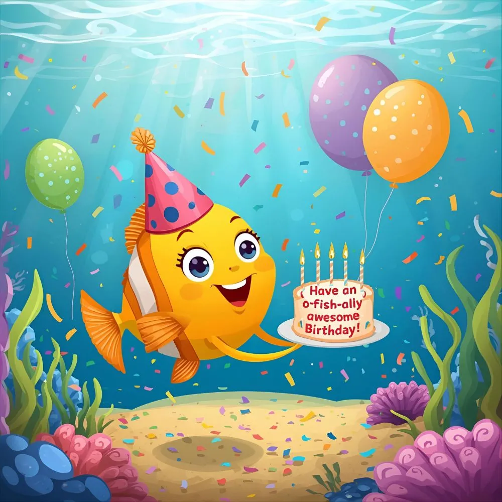 Birthday Fish Puns for Cards & Parties