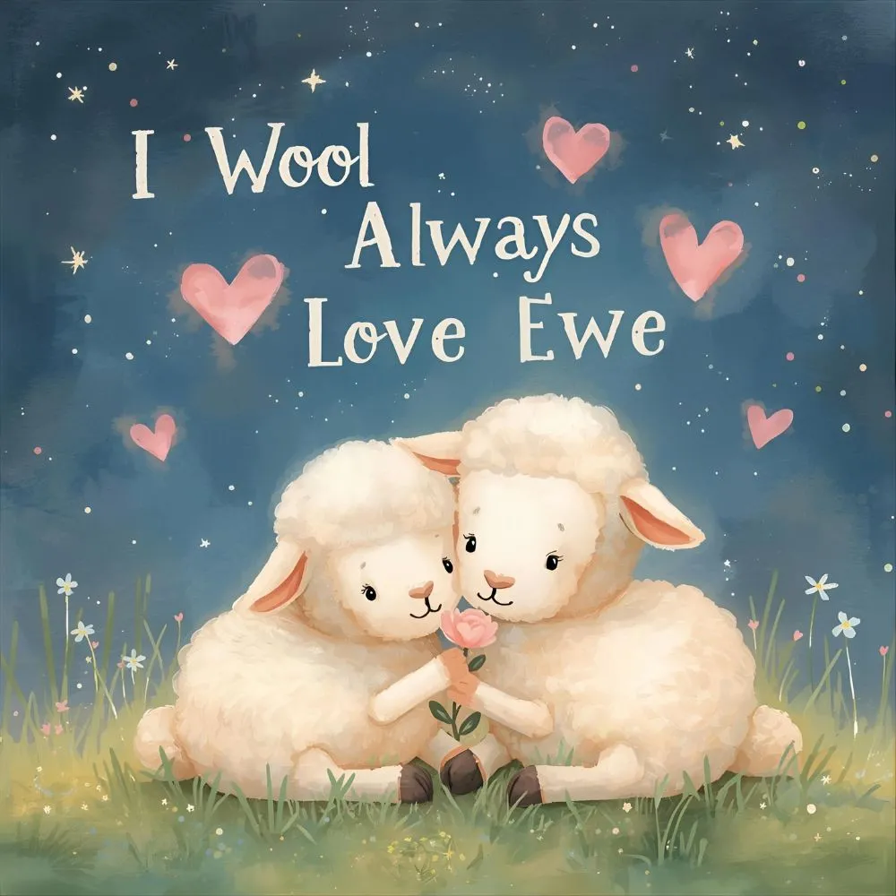 Cute & Romantic Sheep Puns for Lovebirds
